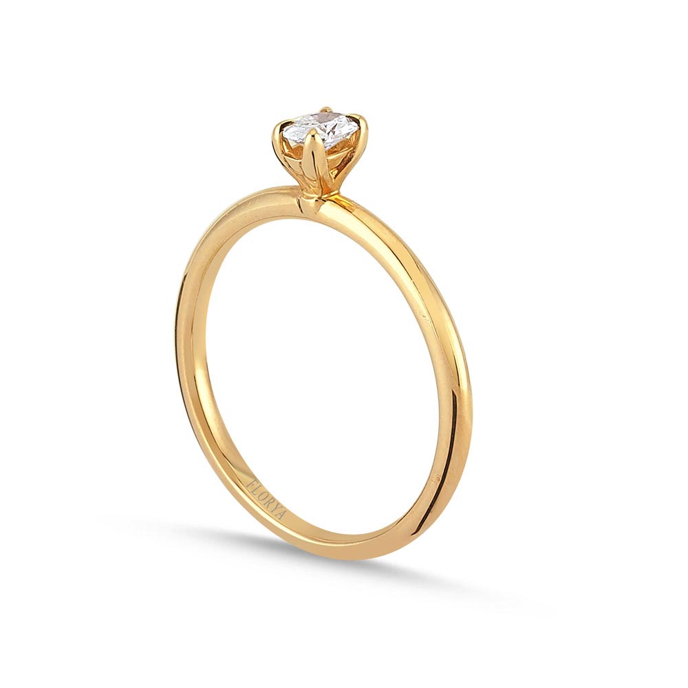Pırlanta Yüzükler 0,19 Karat Pırlanta Oval Tektaş Tiffany Yüzük