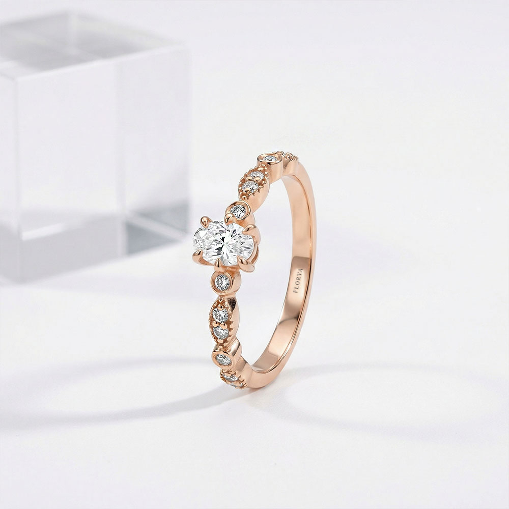 0.40 Karat Oval Vintage Pırlanta Yüzük