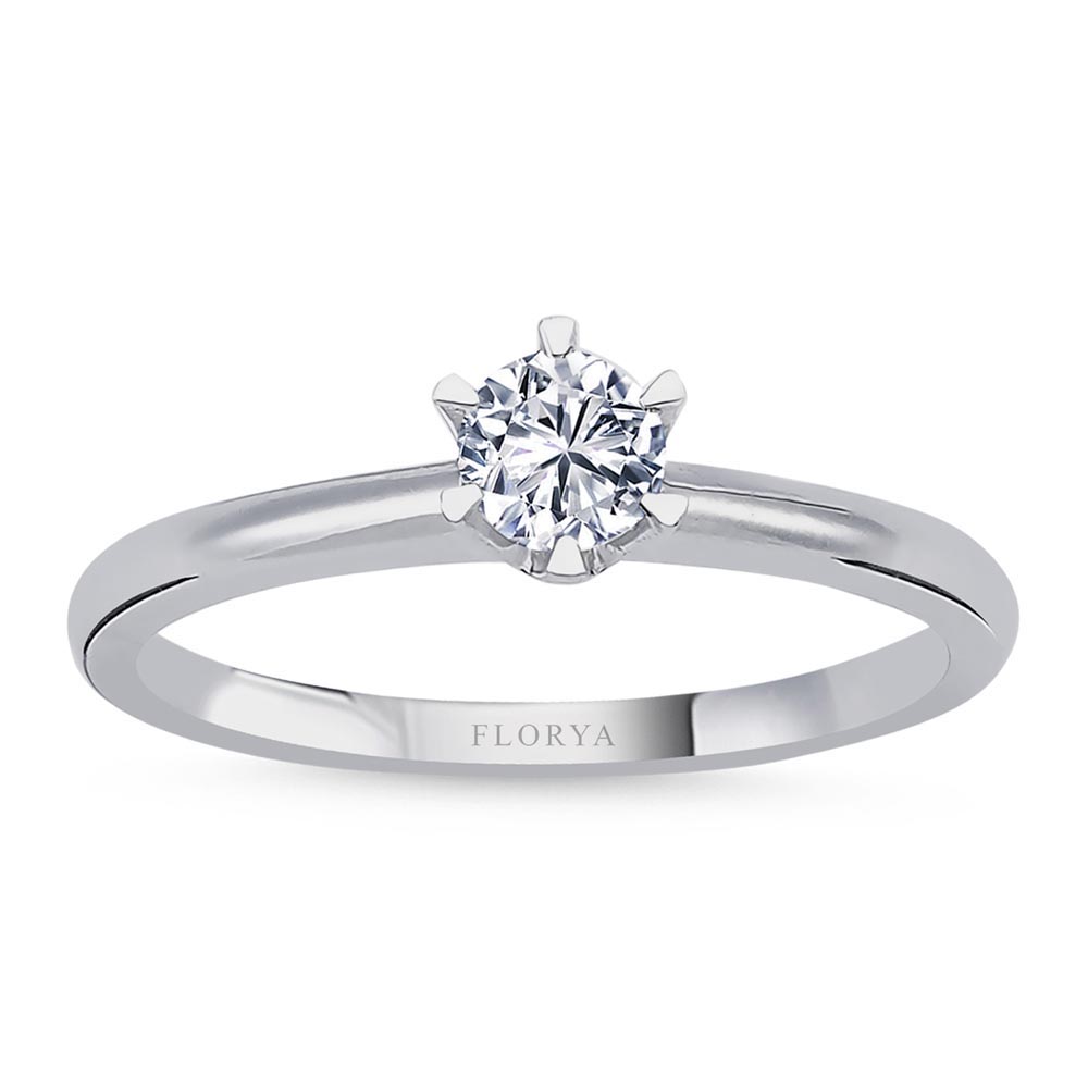 Tektaş Yüzükler 0,30 Karat Laboratuvar Pırlanta Tiffany Charm Tektaş Yüzük
