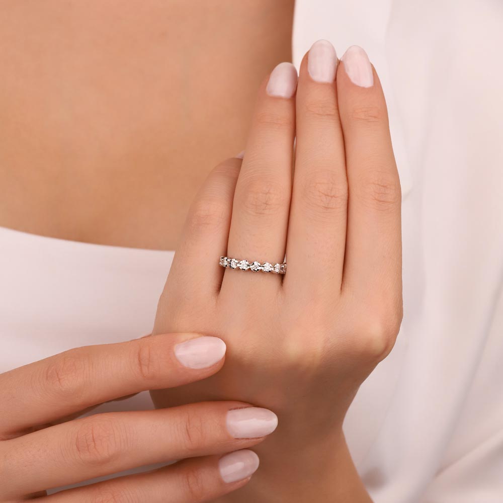 Tamtur Yüzükler 0,25 ct Laboratuvar Pırlanta Taşlı Yarımtur Yüzük