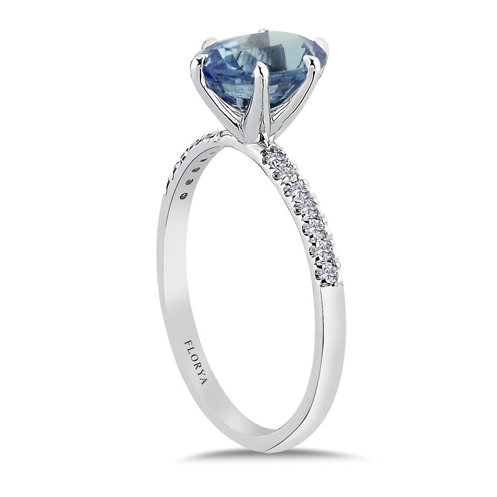 Safir Yüzükler 2,08 Karat Laboratuvar Pırlanta Özel Tasarım Royale Safir Yüzük