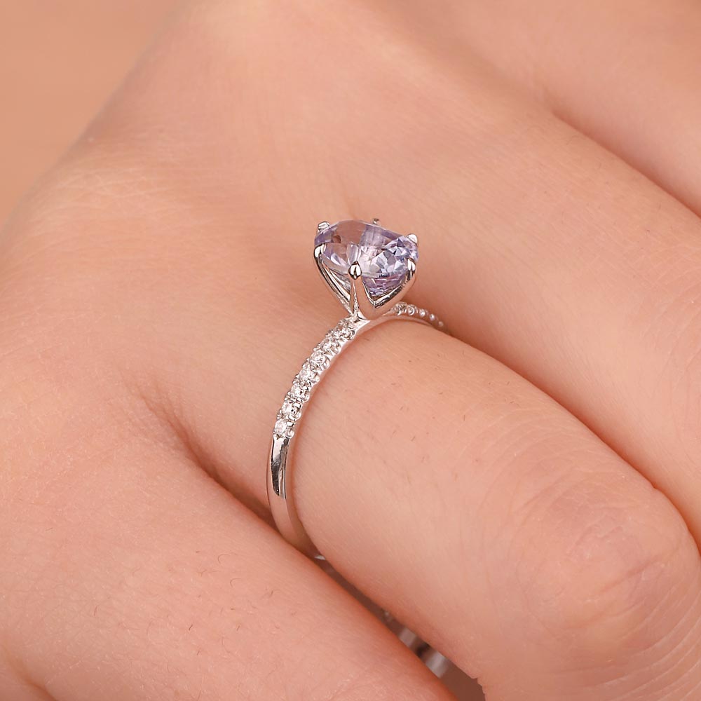 Safir Yüzükler 2,08 Karat Laboratuvar Pırlanta Özel Tasarım Royale Safir Yüzük