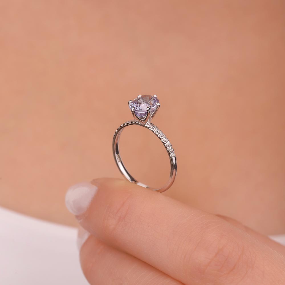 Safir Yüzükler 2,08 Karat Laboratuvar Pırlanta Özel Tasarım Royale Safir Yüzük